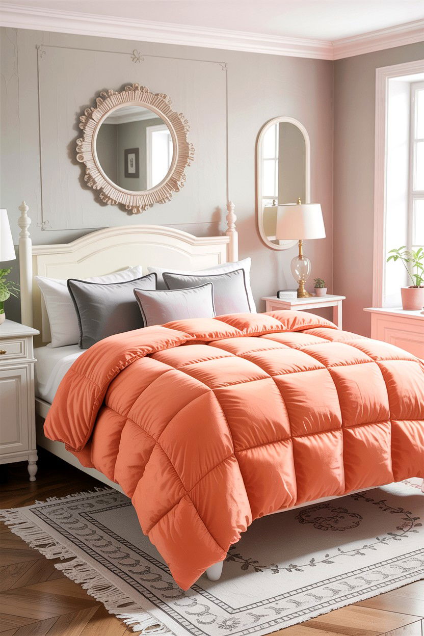 Soft Peach Microfiber Comforter - 30 bedroom comforter sets