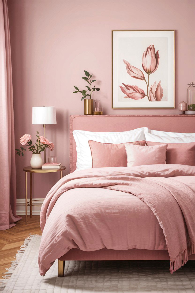 Soft Pink Linen Bedding - 30 linen bedroom ideas