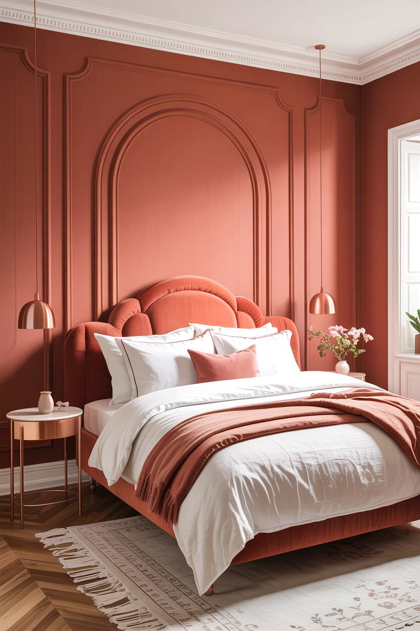 Soft Pink Terracotta Bedroom - 30 bedroom terracotta walls