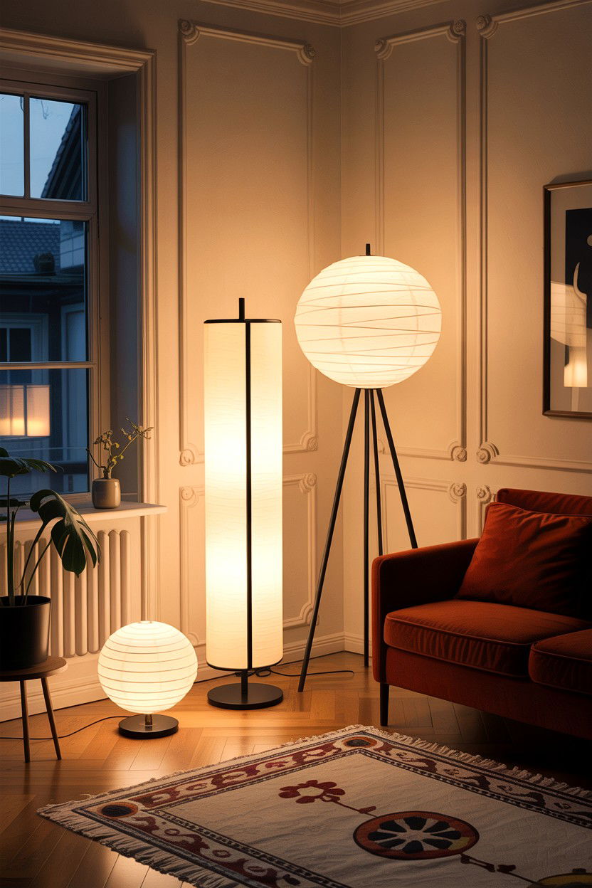 Soft ambient floor lamps - 30 Finnish living room ideas