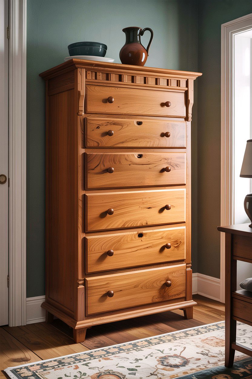 Solid Oak Tall Dresser - 30 bedroom tall dressers
