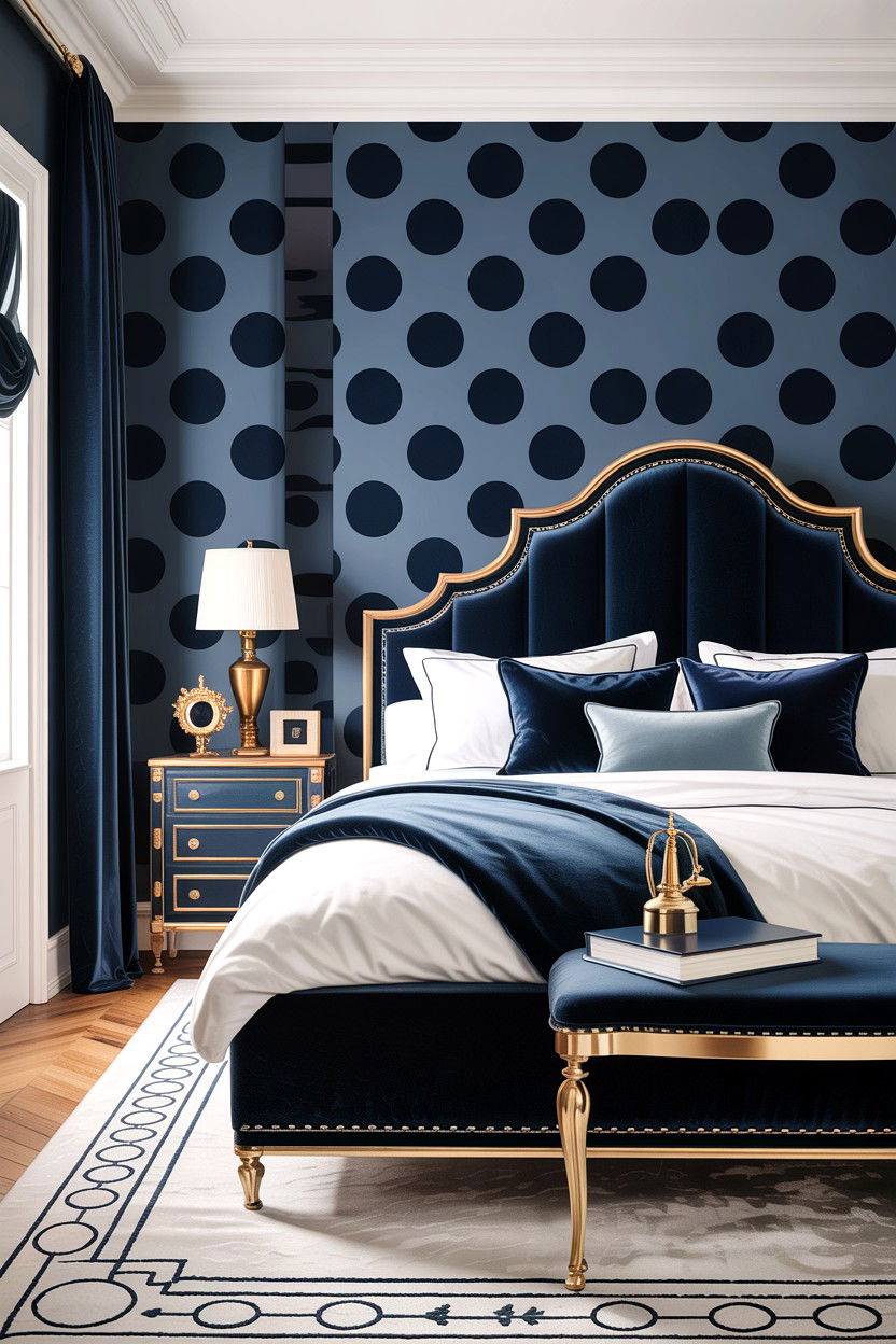 Sophisticated Matte Polka Dot Wall - 30 bedroom polka dot walls