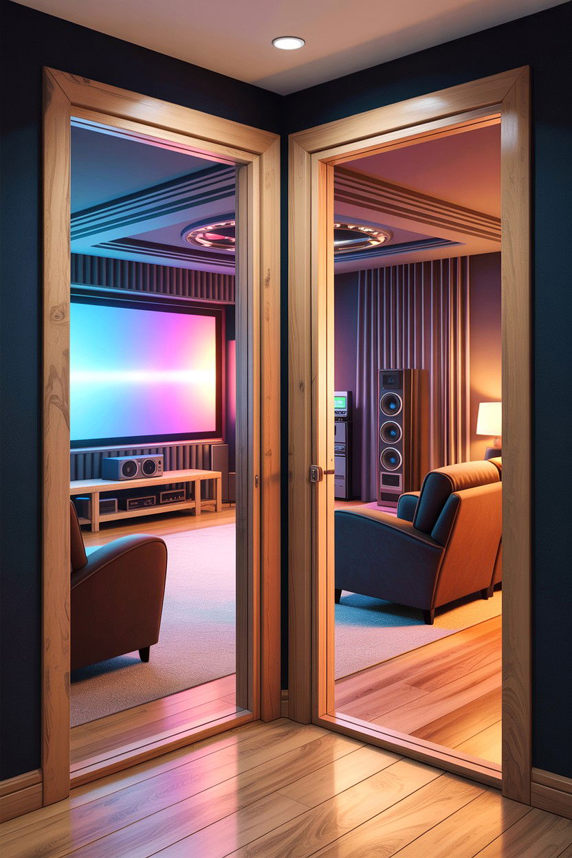 Soundproof glass door - 30 living room glass doors