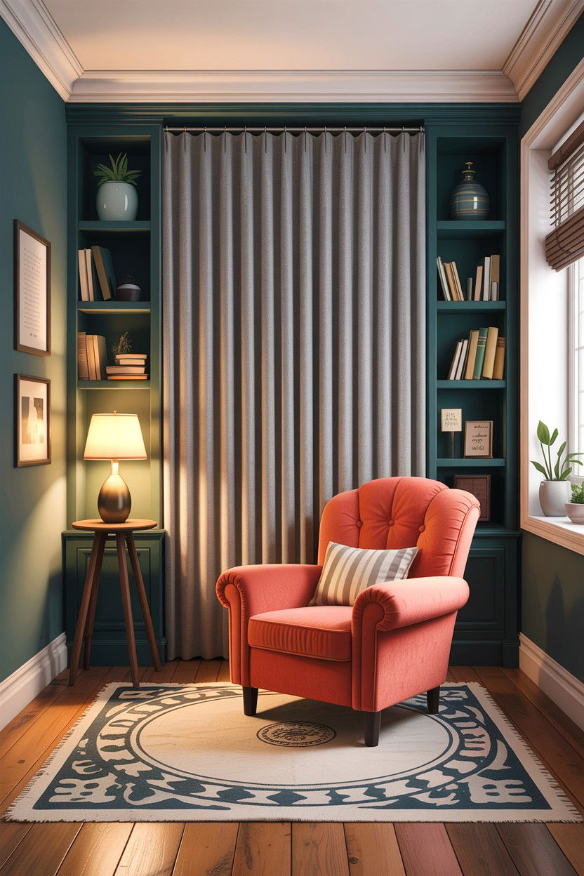 Soundproof room divider curtain panel - 30 living room curtain dividers