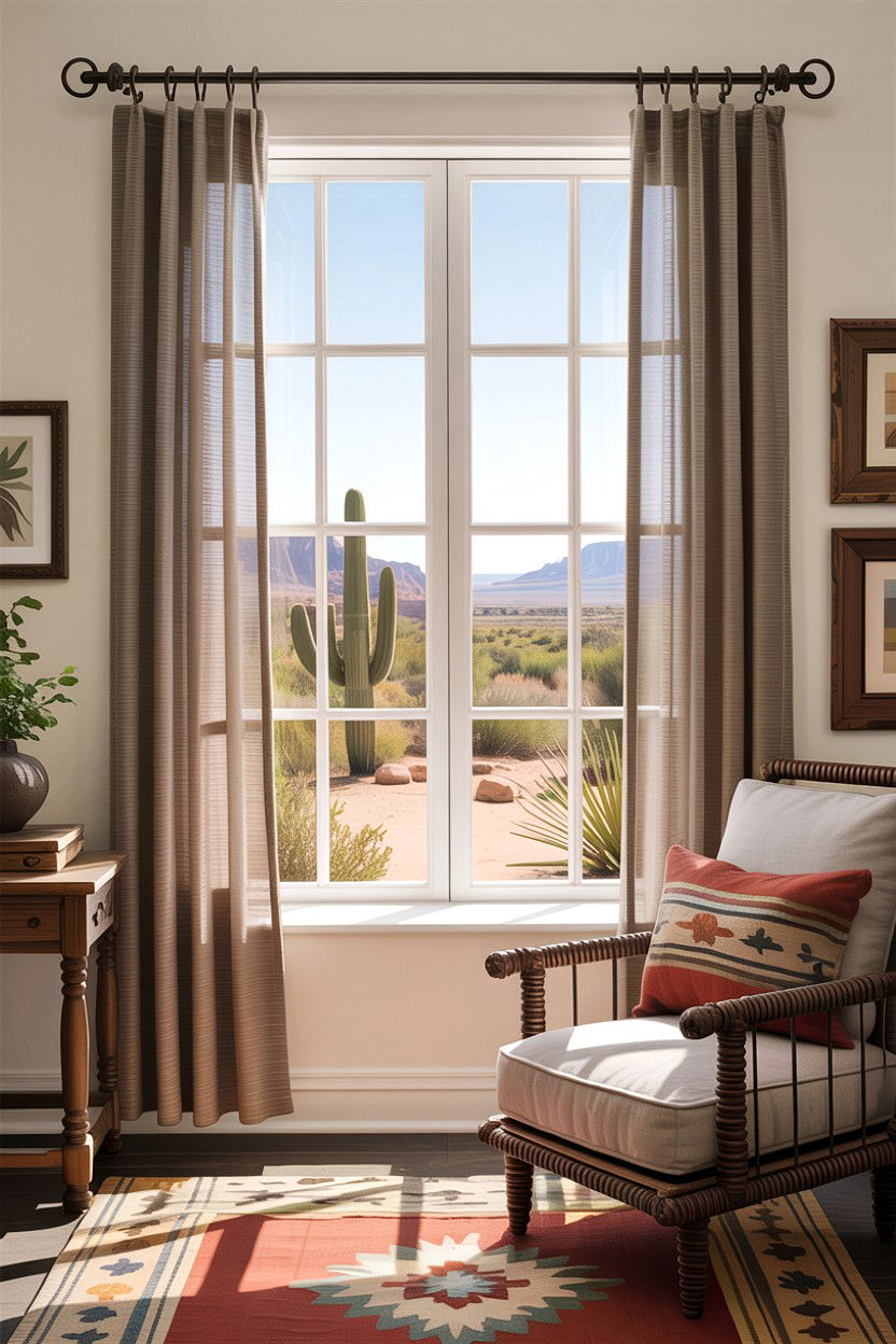 Southwestern window treatment - 30 Southwestern living room ideas