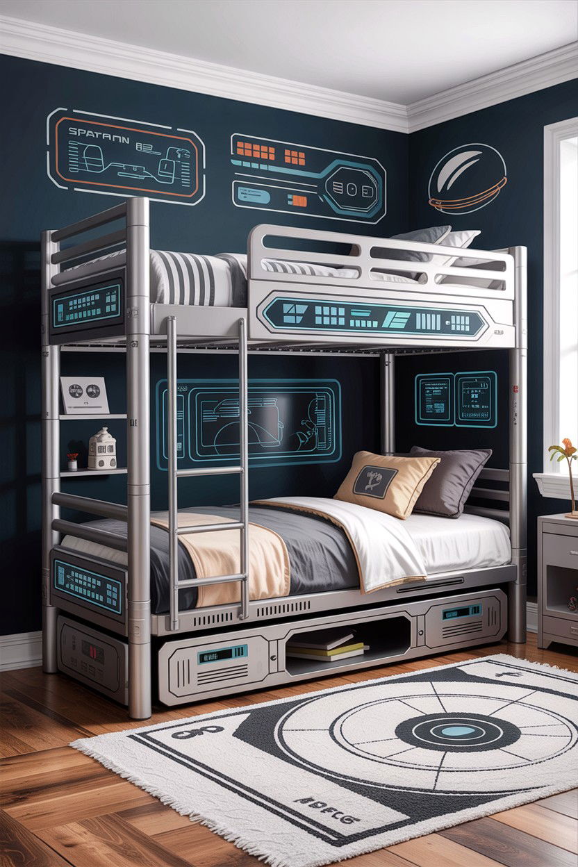 Space station bunk bed - 30 astronaut bedroom ideas