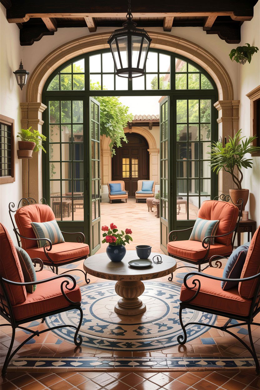 Spanish Courtyard Living Room - 30 living room Spanish furniture ideas