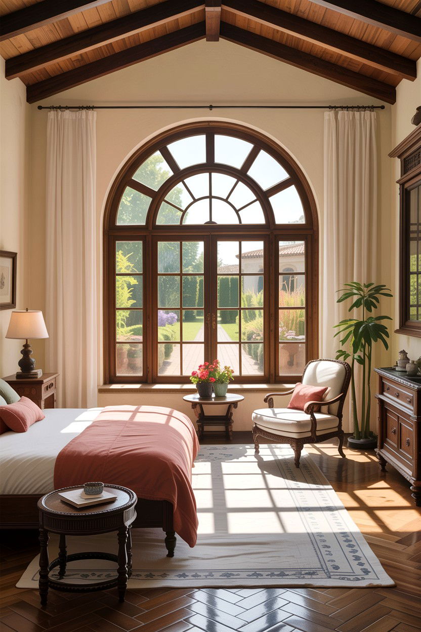 Spanish Style Arched Window Bedroom - 30 Spanish bedroom ideas