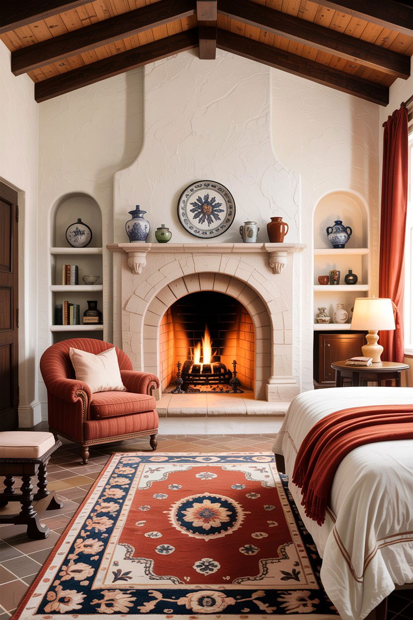 Spanish Style Fireplace Bedroom - 30 Spanish bedroom ideas