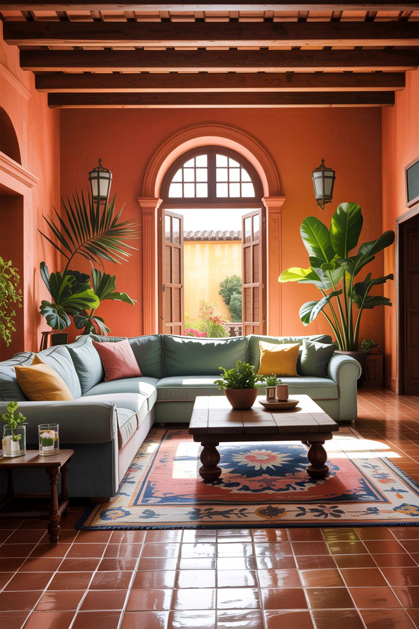 Spanish Terracotta Living Room - 30 living room Spanish furniture ideas