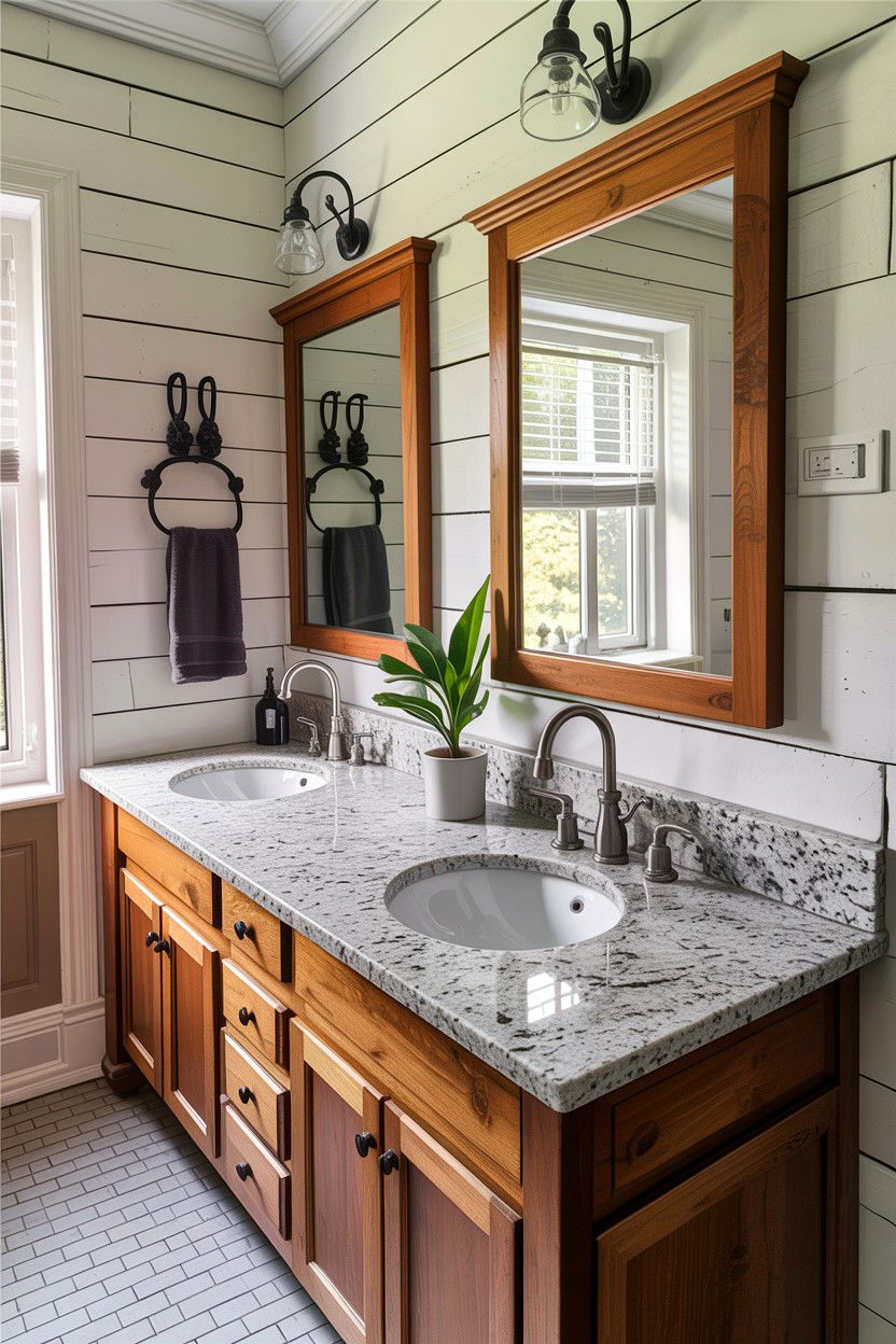 Speckled granite countertop - 30 granite bathroom ideas