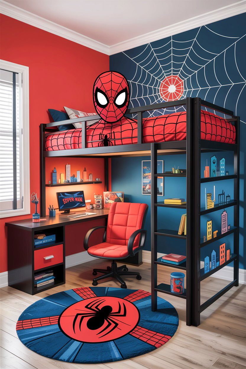 Spider Man bedroom - 30 comic book bedroom ideas