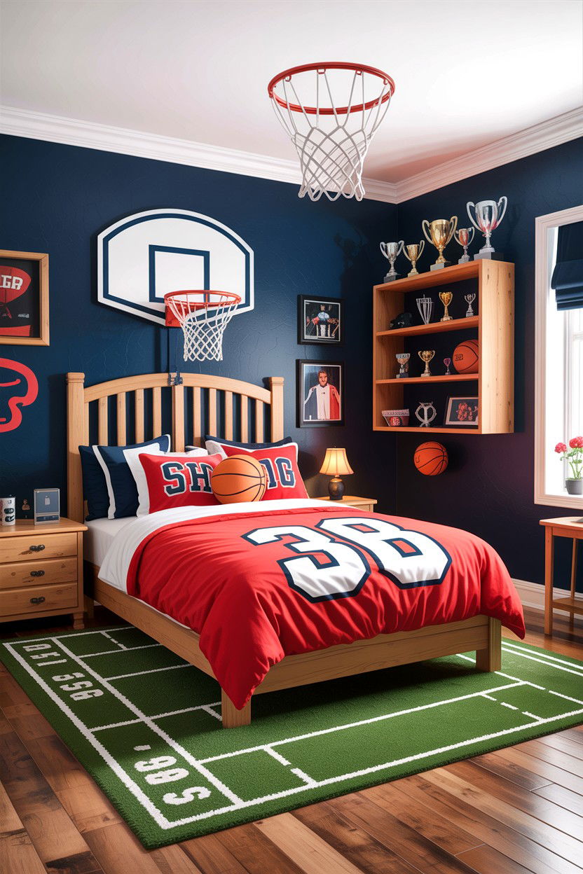 Sports themed bedroom - 30 kids bedroom ideas