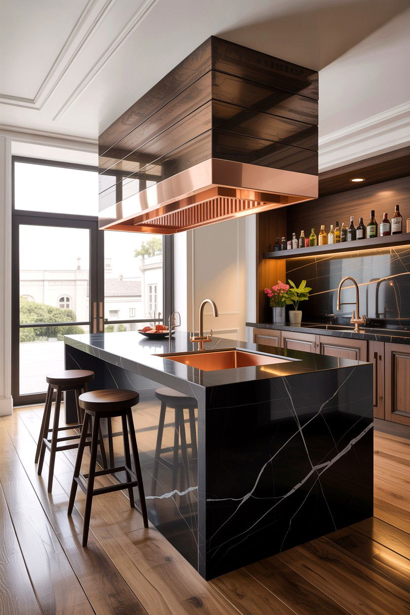 Square Copper Undermount Sink - 30 copper sink ideas