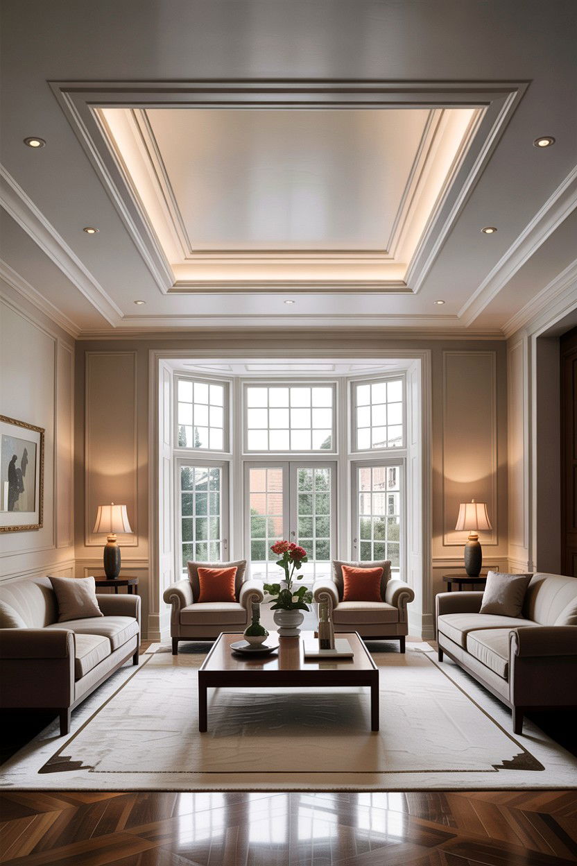 Square Tray Cove - 30 living room cove ceiling ideas