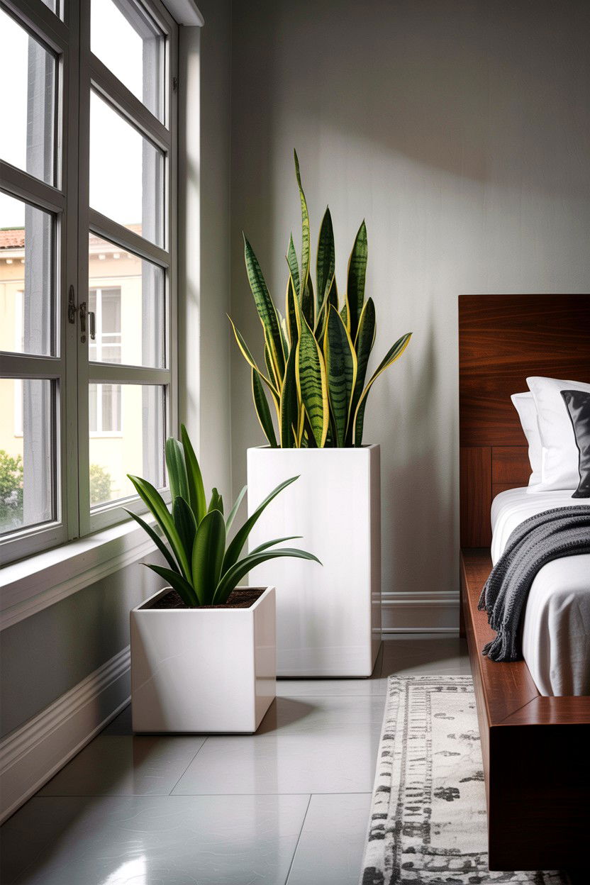 Square modern planters - 30 bedroom planters
