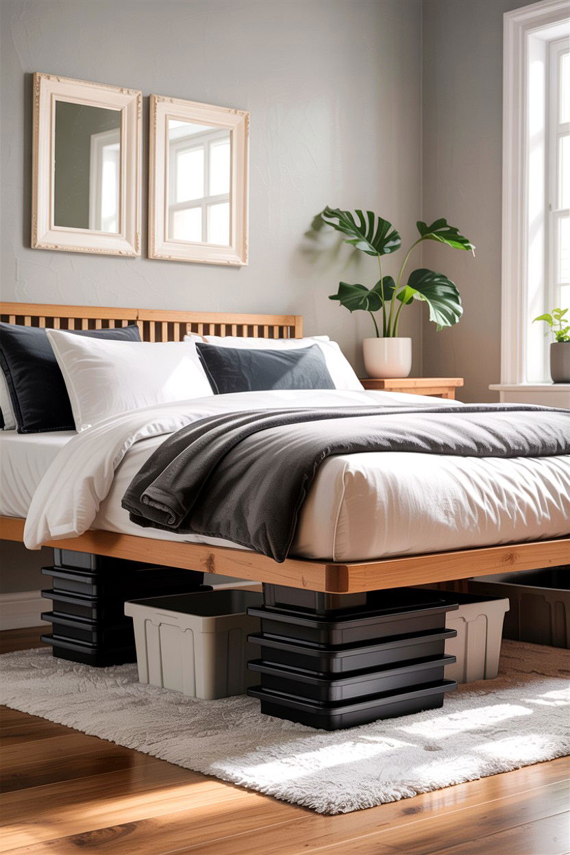 Stackable Bed Risers - 30 bedroom stackable furniture ideas