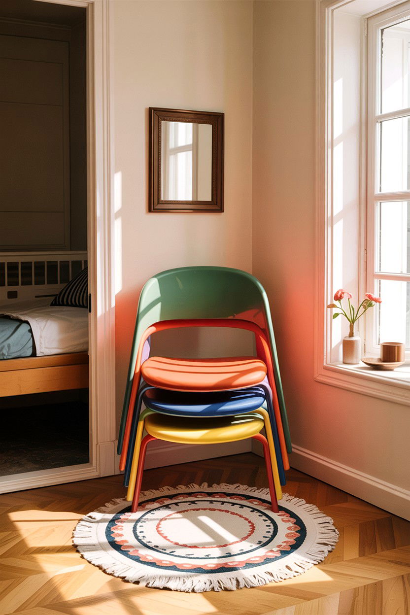 Stackable Chairs For Extra Seating - 30 bedroom convertible furniture ideas