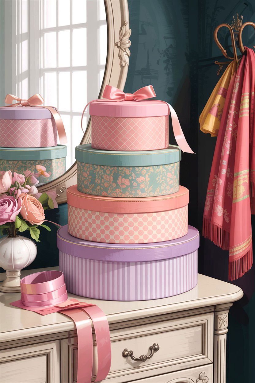Stackable Hat Boxes - 30 bedroom stackable furniture ideas