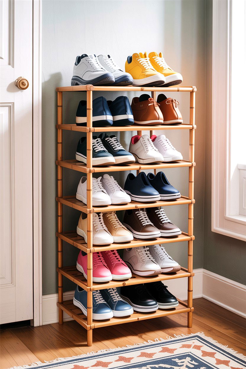 Stackable Shoe Rack - 30 bedroom stackable furniture ideas