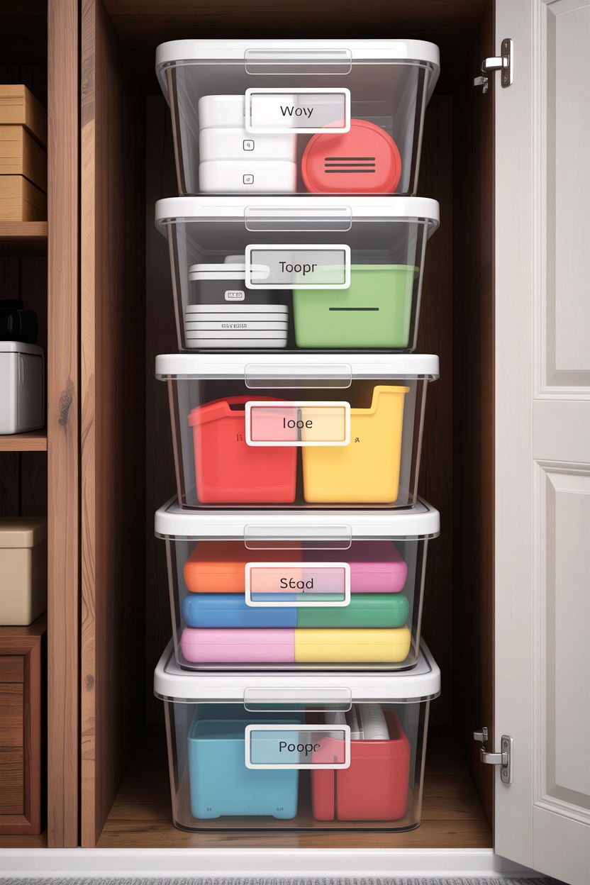 Stackable Storage Bins - 30 bedroom stackable furniture ideas