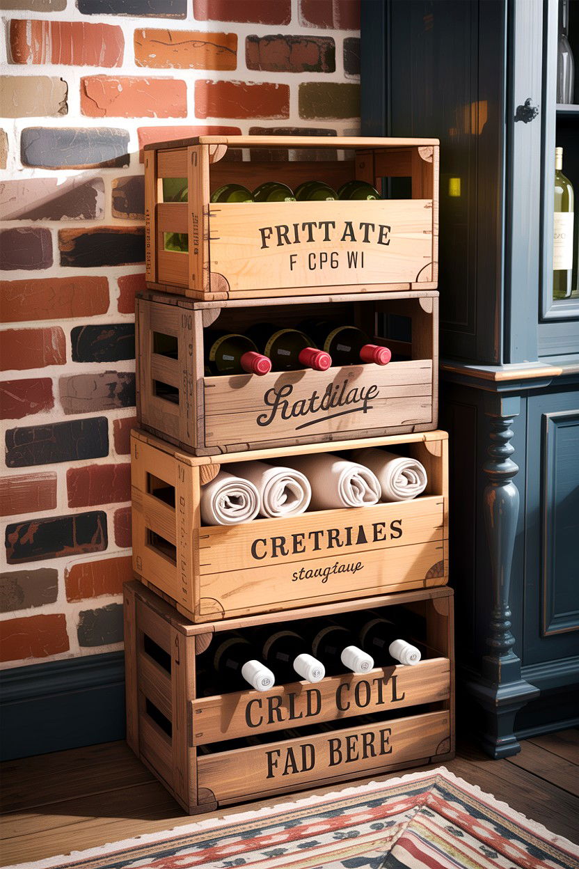 Stackable Storage Crates Decor - 30 small dining room space storage ideas