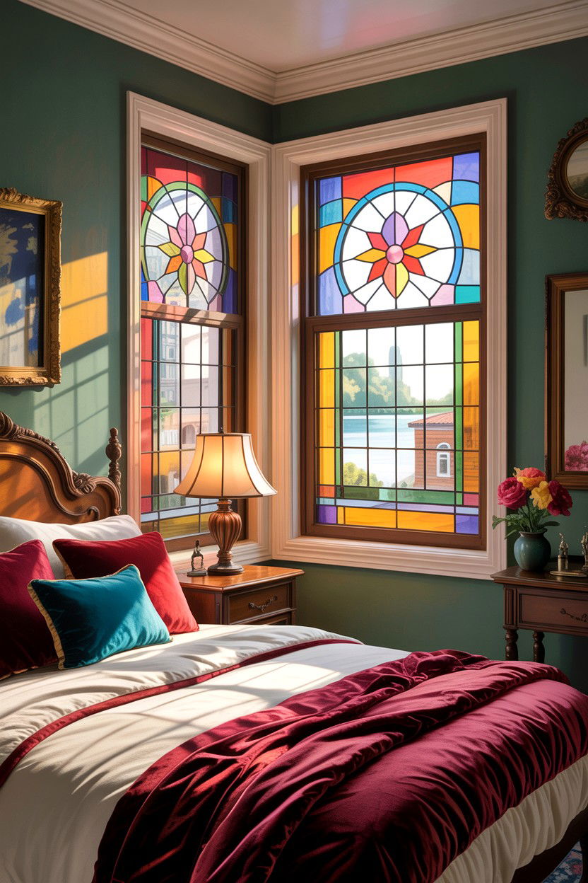 Stained Glass Window Bedroom - 30 handcrafted bedroom ideas