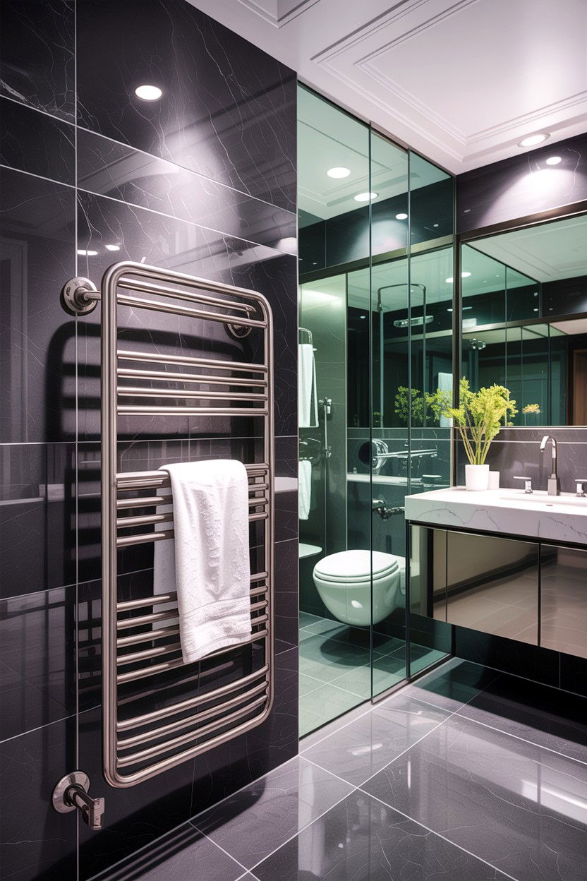 Stainless Steel Towel Rack - 30 heated towel rack ideas