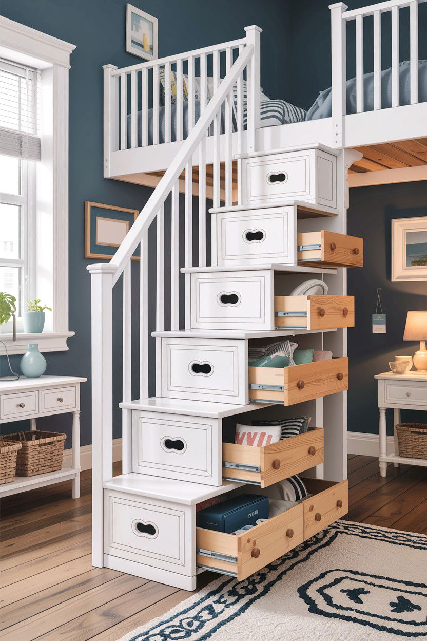 Staircase Drawers For Loft Bed - 30 bedroom secret storage ideas