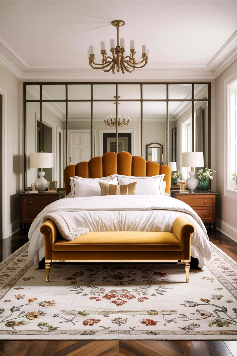 Statement Bench Bedroom - 30 Hollywood bedroom ideas