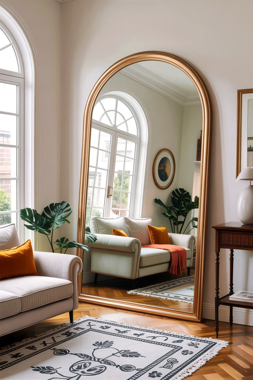 Statement Mirror - 30 living room enhancement ideas