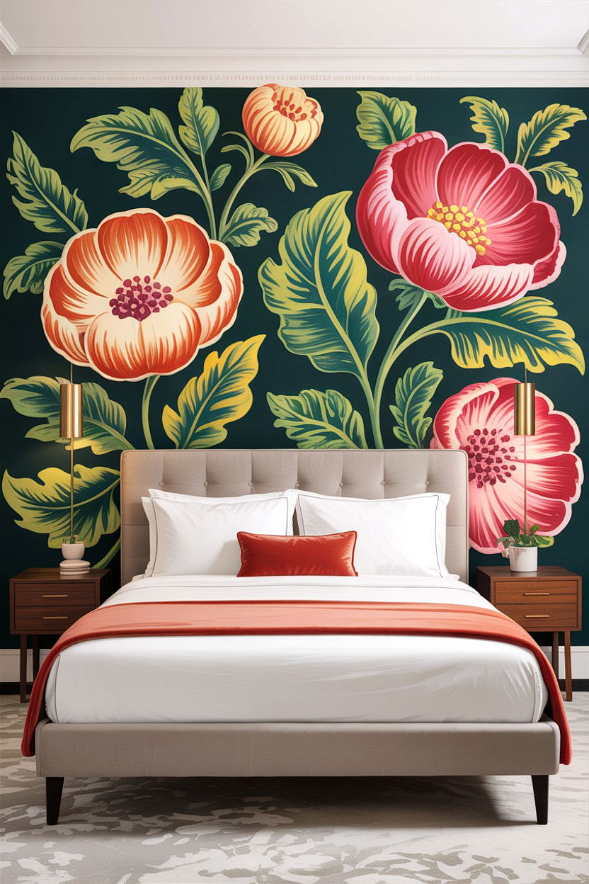Statement Wallpaper - 30 boutique hotel bedroom ideas