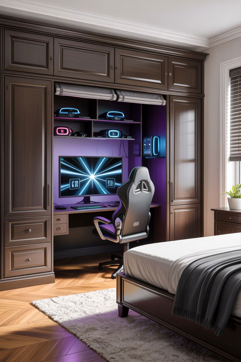 Stealth Gaming Bedroom Setup - 30 gaming bedroom ideas