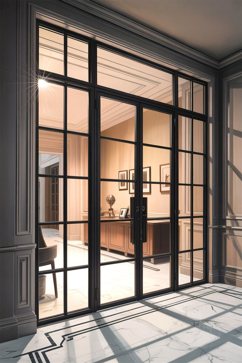 Steel Frame Glass Door - 30 bedroom glass doors