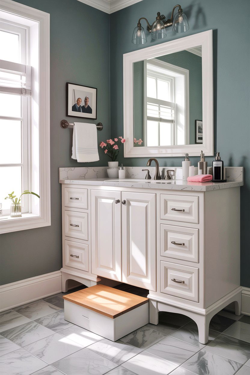 Step stool built in - 30 children's bathroom ideas