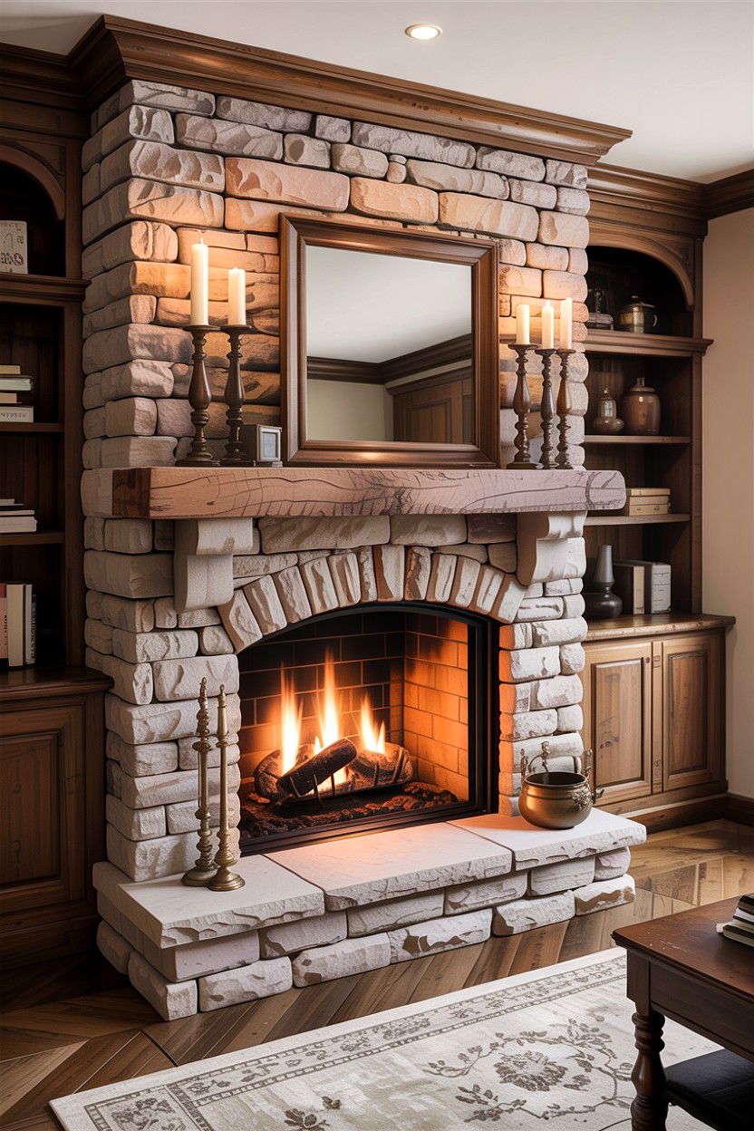 Stone Fireplace Makeover - 30 fixer upper living room ideas