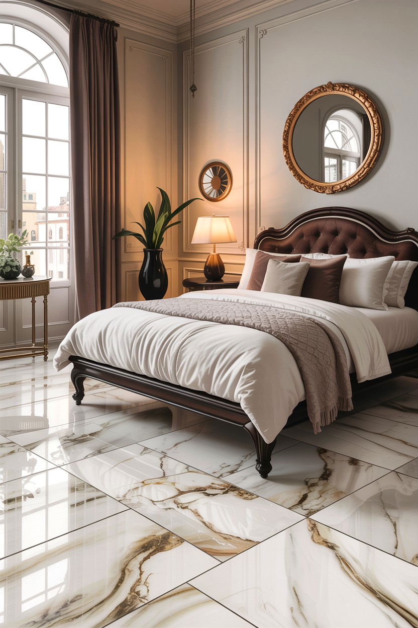 Stone Look Vinyl - 30 bedroom floor ideas