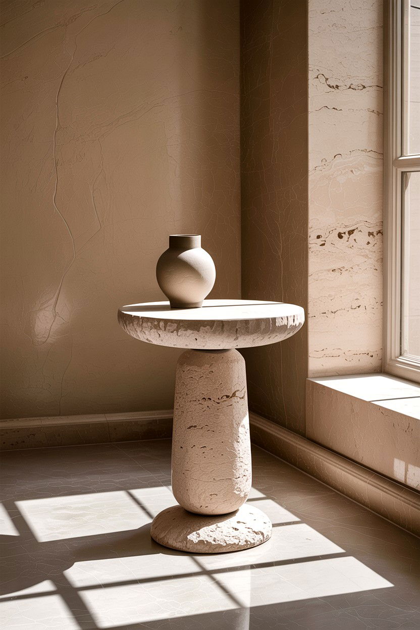 Stone Pedestal Accent Table - 30 living room accent table ideas