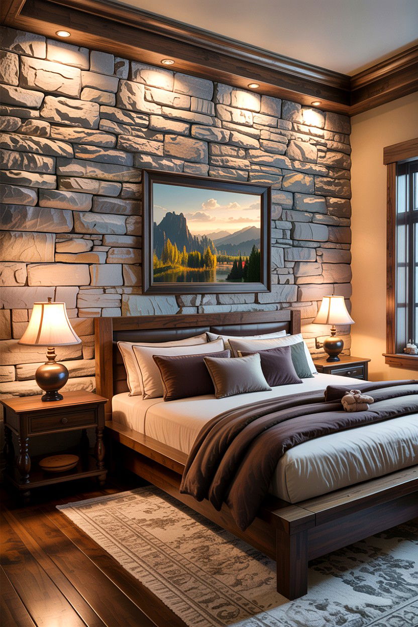 Stone Veneer - 30 bedroom accent walls