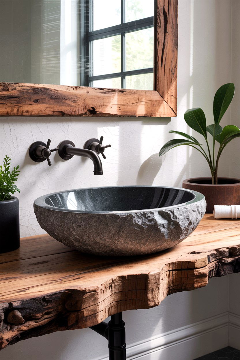 Stone Vessel Sink - 30 Italian bathroom ideas