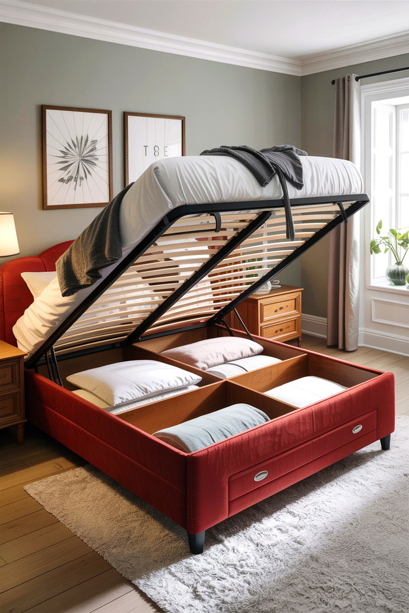 Storage Bed With Lift Up Mattress - 30 bedroom convertible furniture ideas