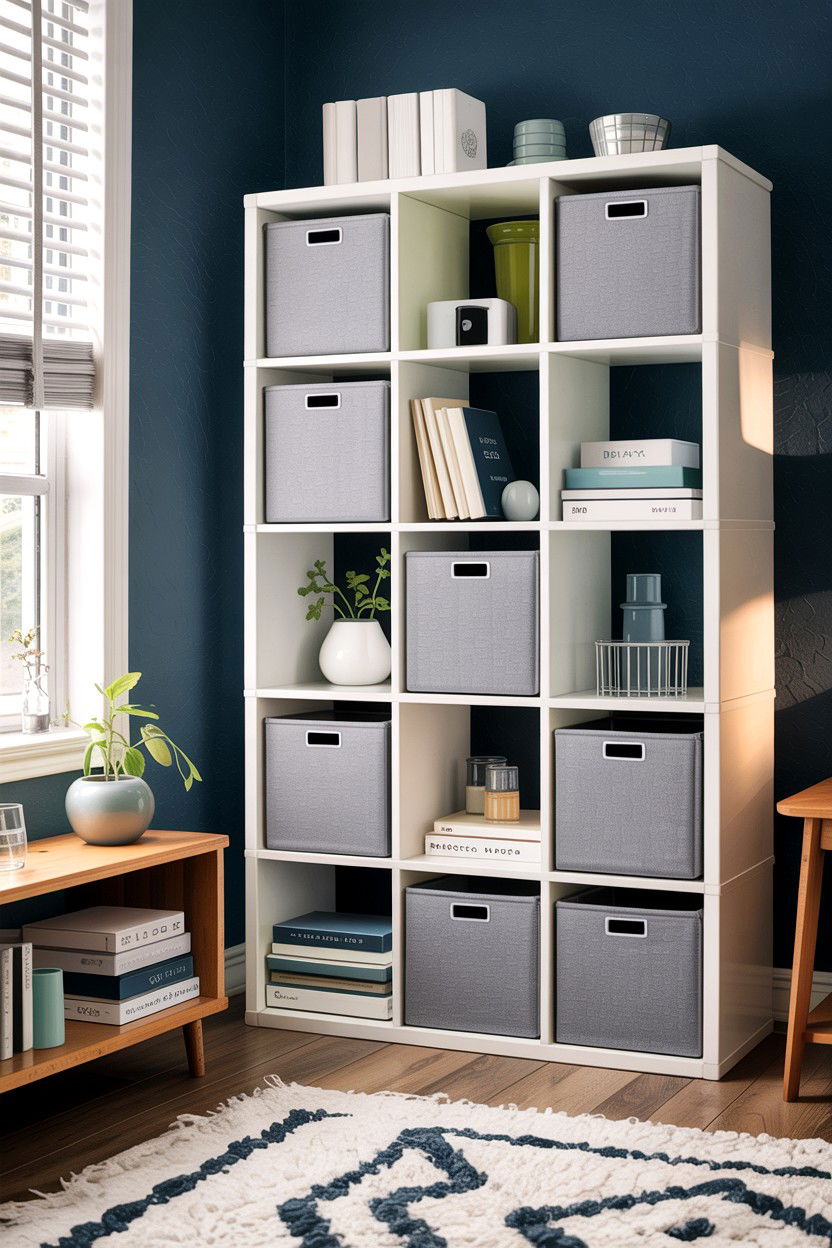 Storage Cubes - 30 small living room space storage ideas