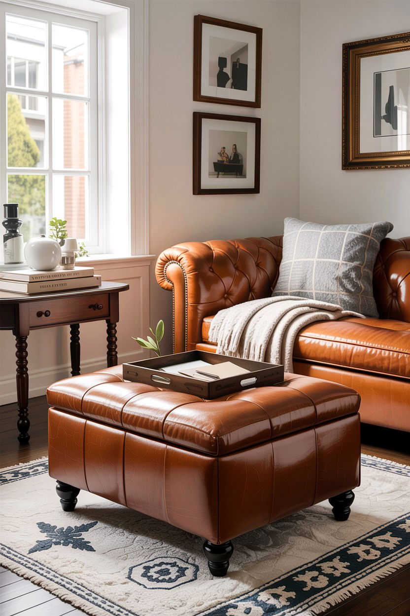 Storage Ottoman - 30 living room corner ideas