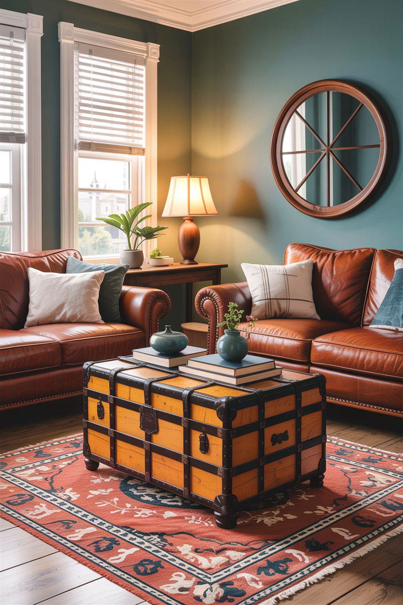 Storage Trunk - 30 small living room space storage ideas