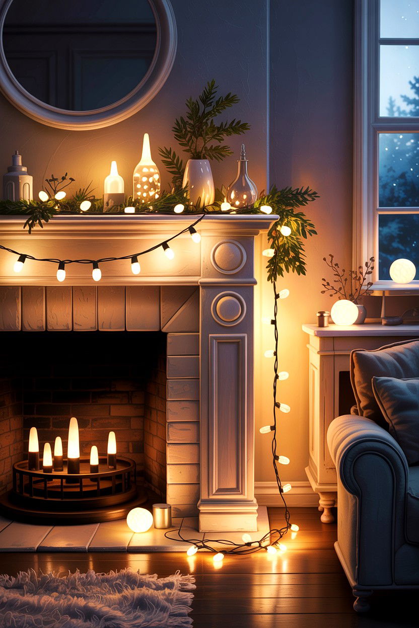 String lights - 30 inexpensive living room ideas