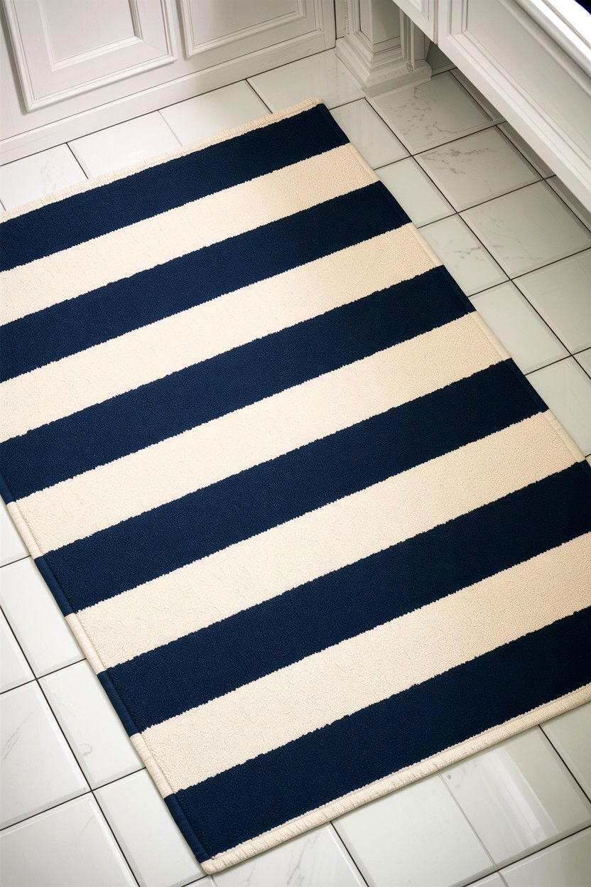 Striped Bath Mat - 30 bath mat ideas