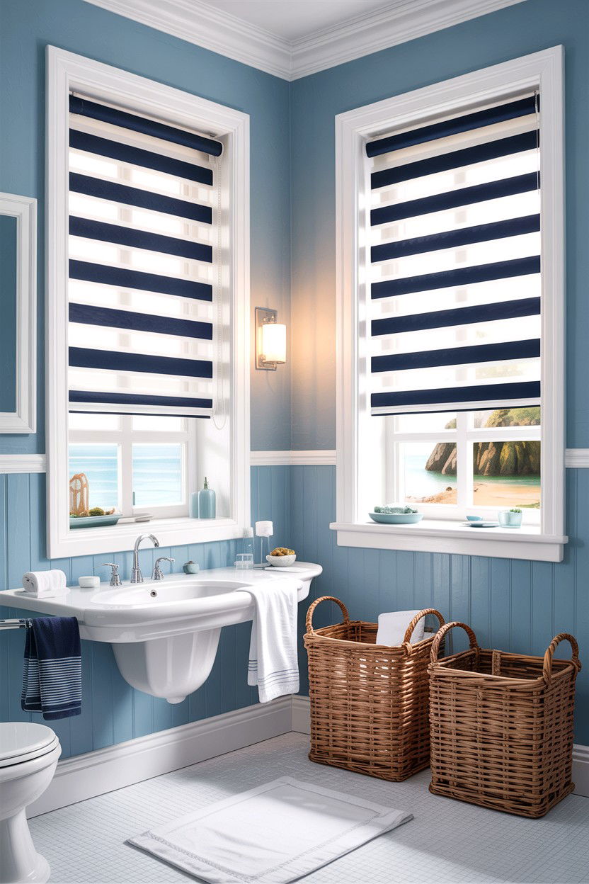 Striped Bathroom Blinds - 30 bathroom blinds ideas