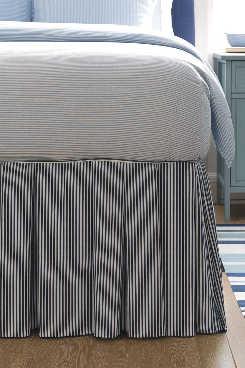 Striped Bed Skirt - 30 bedroom dust ruffles