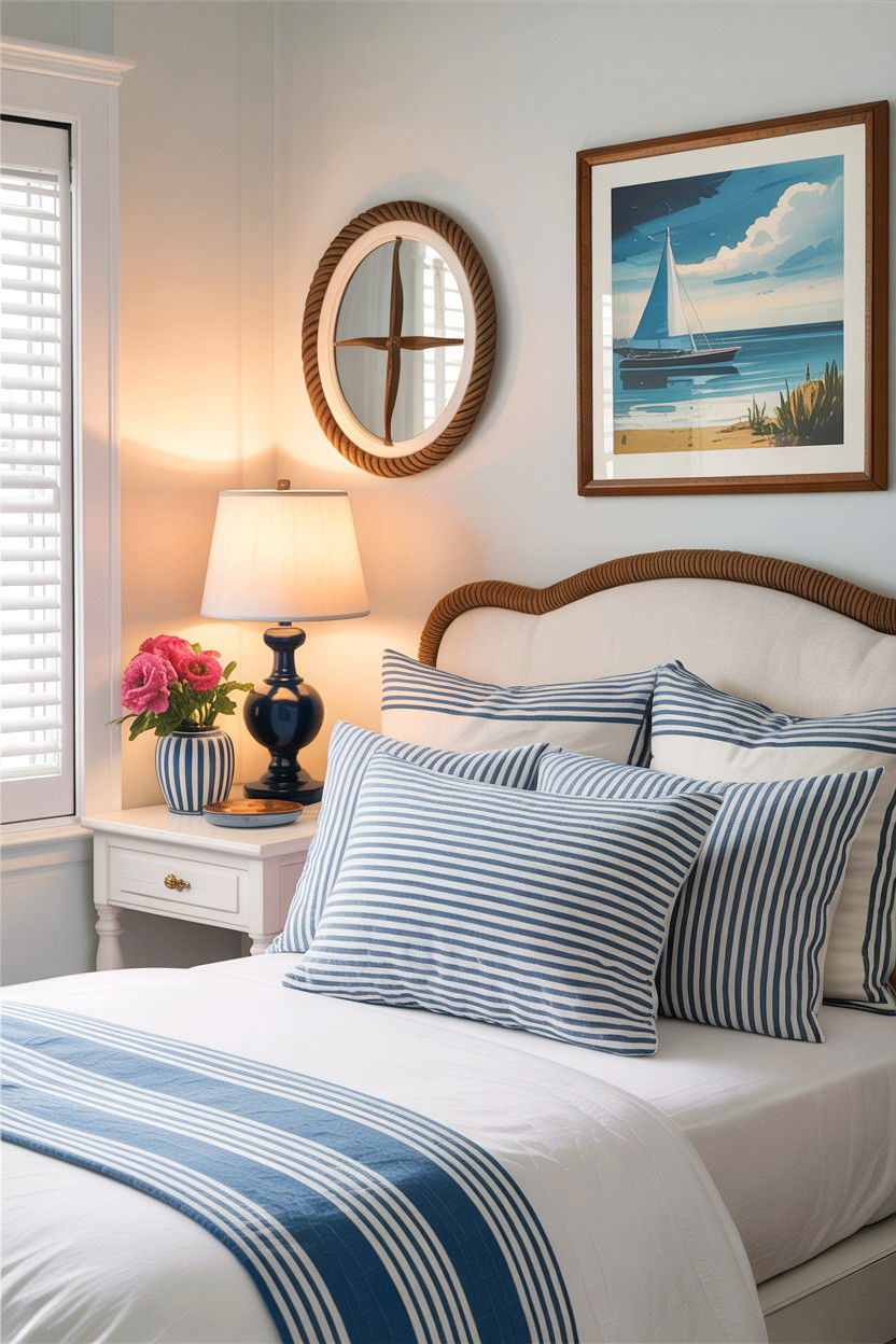 Striped Cotton Pillow - 30 bedroom throw pillows