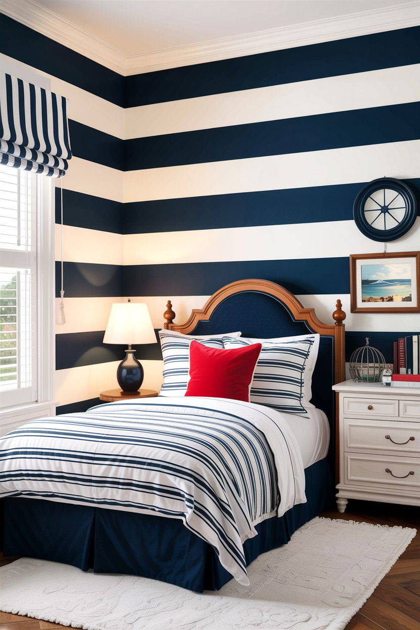 Striped Paint - 30 bedroom accent walls